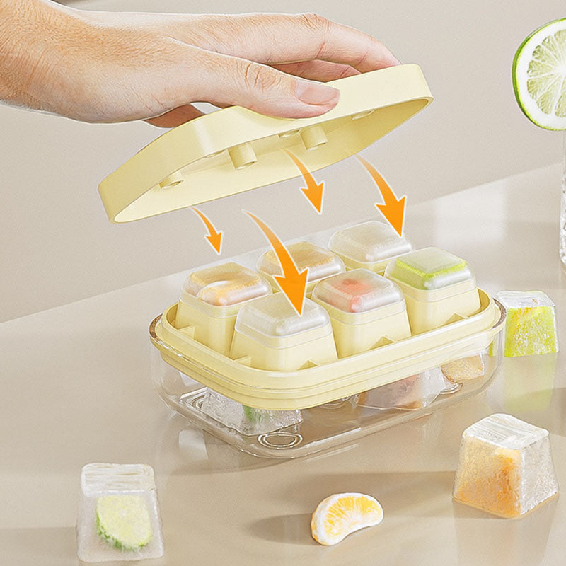 Mini ice cube tray with 6 compartments, food-safe and easy to remove