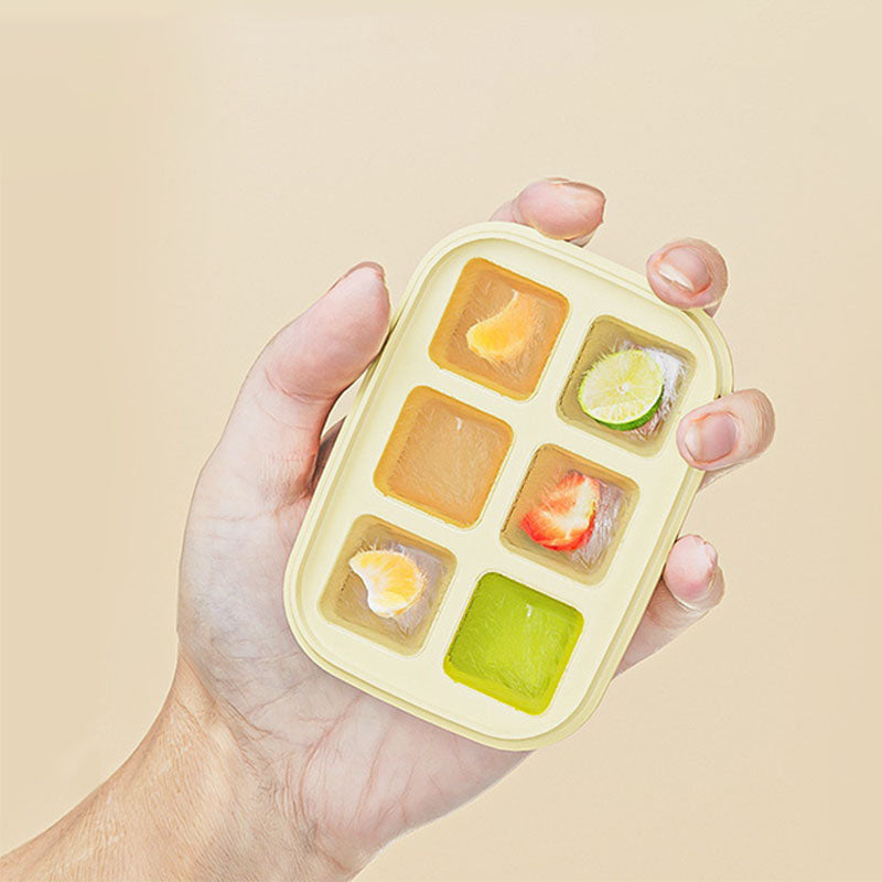 Mini ice cube tray with 6 compartments, food-safe and easy to remove