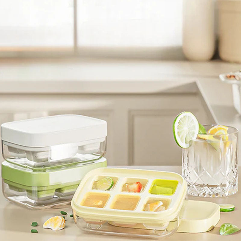 Mini ice cube tray with 6 compartments, food-safe and easy to remove