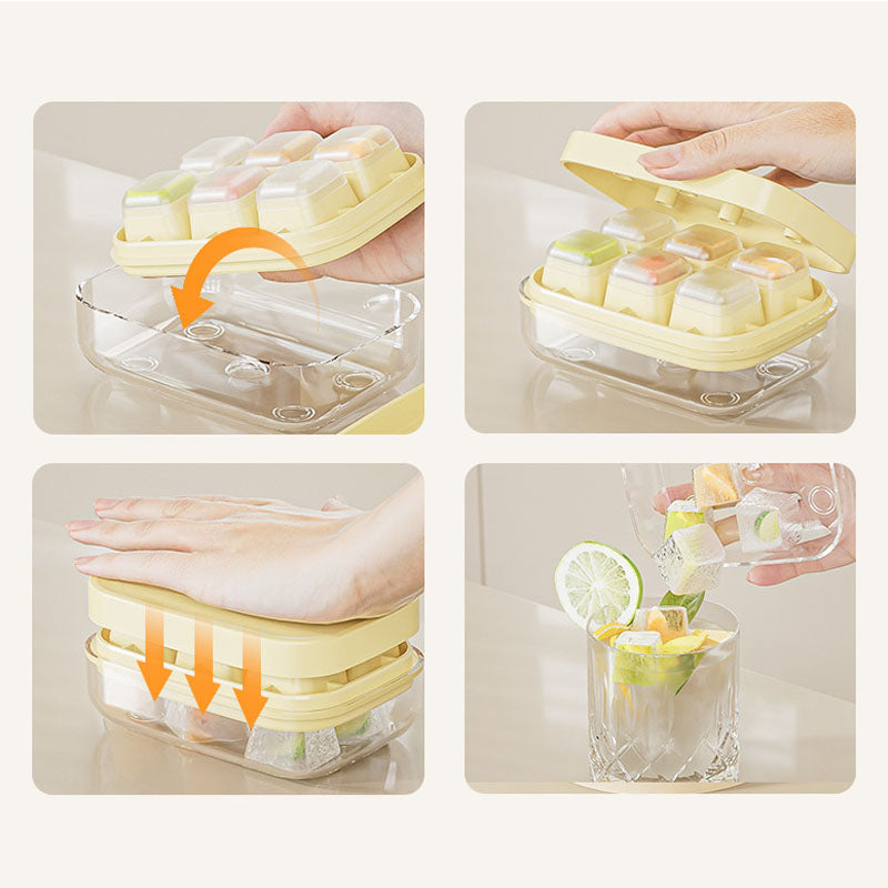 Mini ice cube tray with 6 compartments, food-safe and easy to remove