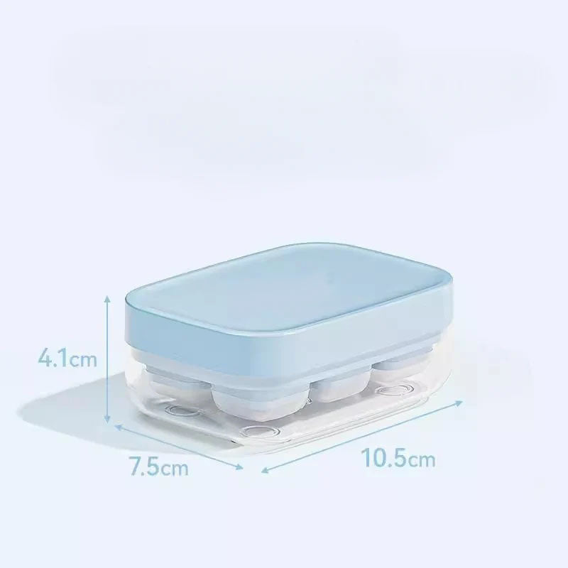 Mini ice cube tray with 6 compartments, food-safe and easy to remove