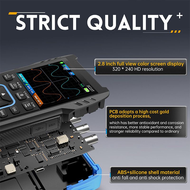 2C23T Digital Oscilloscope Multimeter DDS Generator 3 in 1