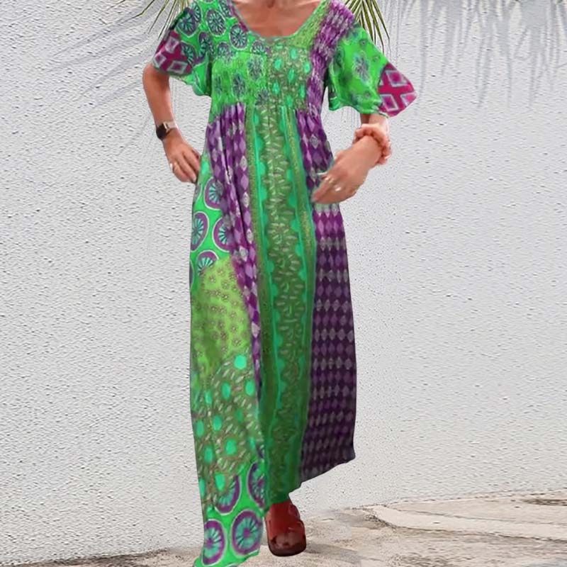 ✨NEW SALE✨Women’s Bohemian Patchwork Colorful Maxi Dress