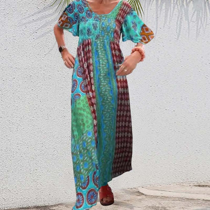 ✨NEW SALE✨Women’s Bohemian Patchwork Colorful Maxi Dress