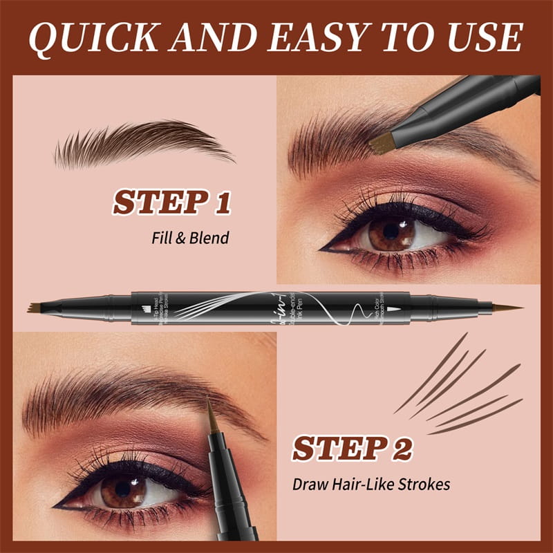 Buy 1 Get 1 Free  🎊🎁2-In-1 Waterproof Long-Lasting Eyebrow Pen