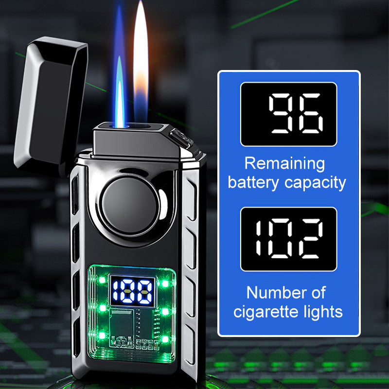 🔥Multi-Functional Dual Flame Lighter with Colored Lights