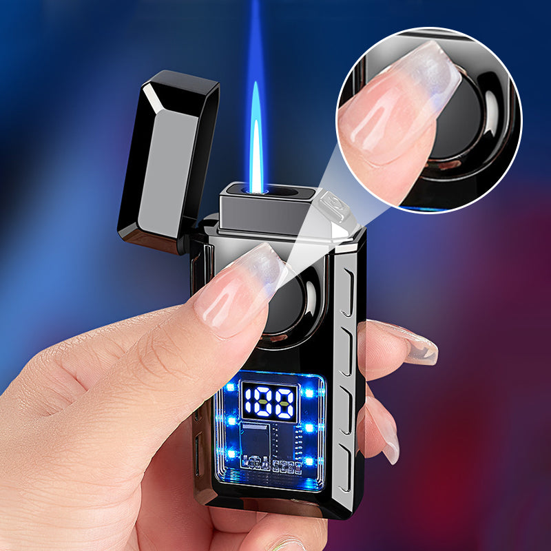 🔥Multi-Functional Dual Flame Lighter with Colored Lights