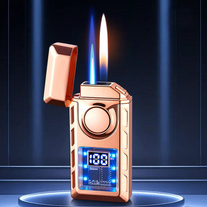 🔥Multi-Functional Dual Flame Lighter with Colored Lights