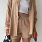 LONG SLEEVE SHIRT SHORT SET