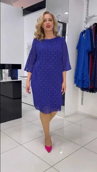 Fashion round neck print dress for women