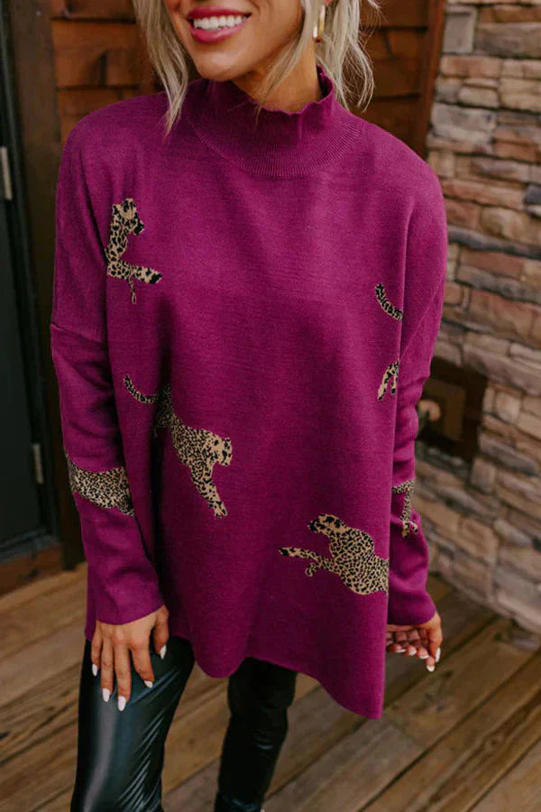 🔥HOT SALE 🔥Casual retro tiger and leopard print long-sleeved top