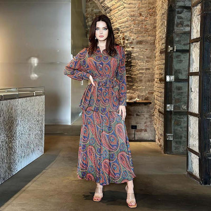 🔥Hot Sale🔥Women’s Elegant Paisley Pattern Maxi Dress