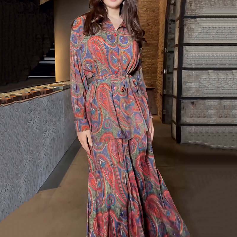 🔥Hot Sale🔥Women’s Elegant Paisley Pattern Maxi Dress