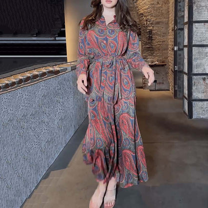 🔥Hot Sale🔥Women’s Elegant Paisley Pattern Maxi Dress