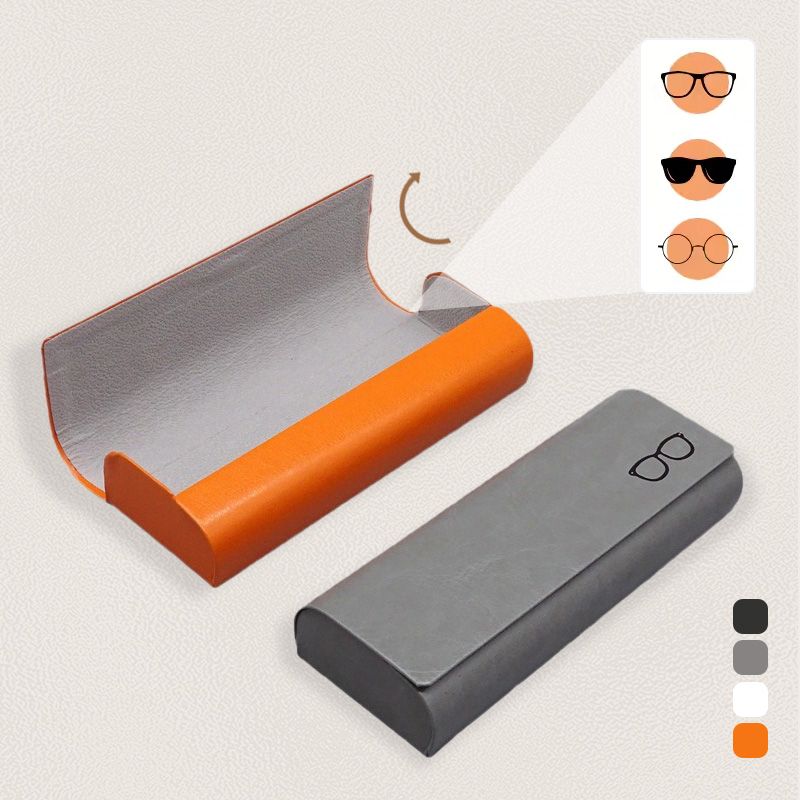 Minimalist Hard Leather Glasses Case