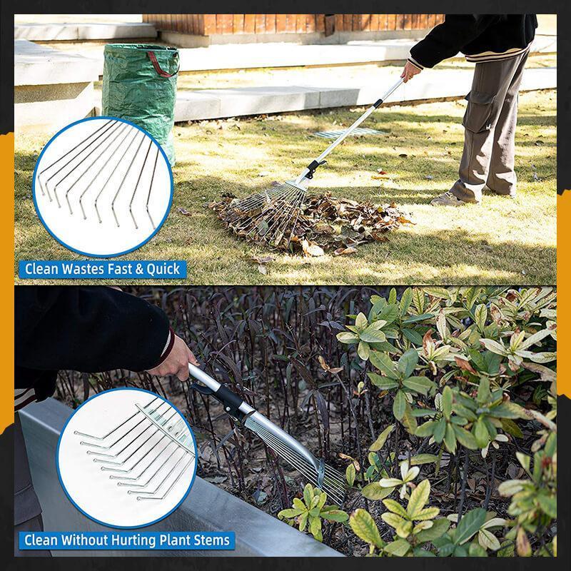 🍂 Save 50%🧹 Telescopic Garden Rake – Adjustable reach & durable tines ✨