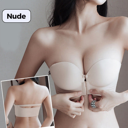 Women's Non-Slip Front Closure Strapless Bra