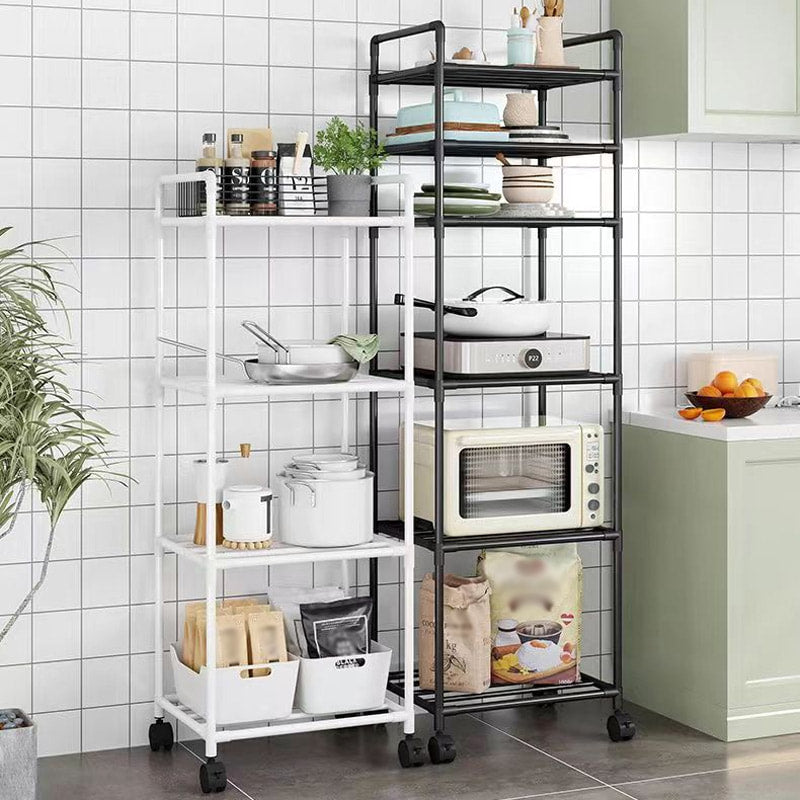 Multi-Tier Storage Shelf with Sliding Wheels