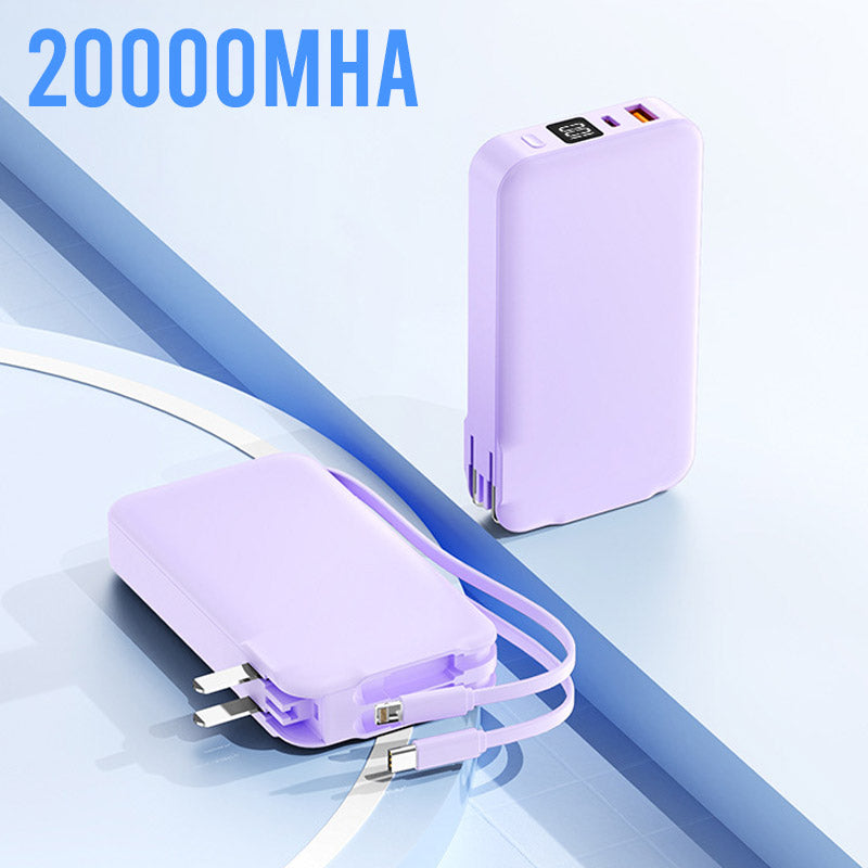 Multifunctional Portable Charger with Built-in Plug