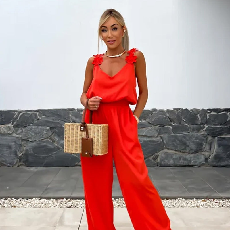 Hot Sale🔥Women's Sleeveless Wide Leg Jumpsuit