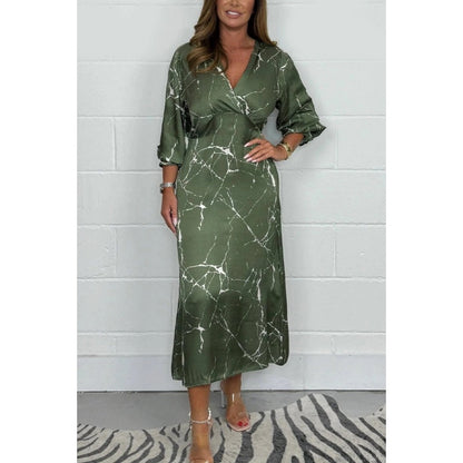 🎉Summer New  Arrivals Limited Time 50% OFF👗V-Neck Long Sleeve Midi Dress