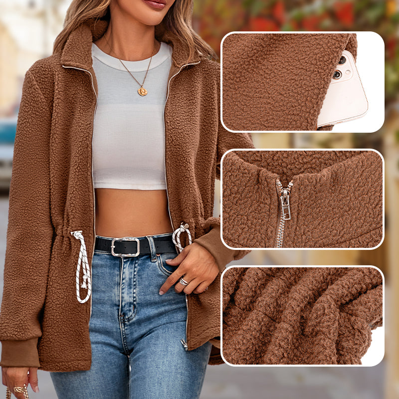 🍁 Fall fashion new arrivals-50% OFF🍂 Women's Plush Soft Coat--Waist design is more fashionable and warm