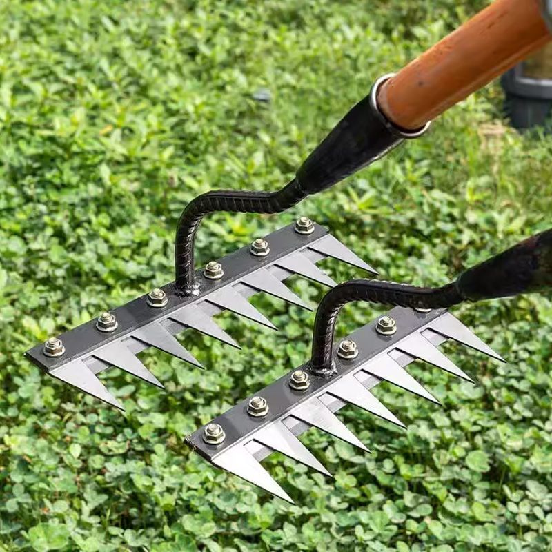 🔥5/6/7/8 Teeth Carbon Steel Garden Weeding Rake