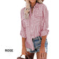 Women's Casual Striped Button-Up Shirt