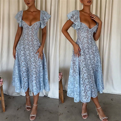 🔥HOT SALE-52% OFF💝Crochet Lace A-Line Midi Dress