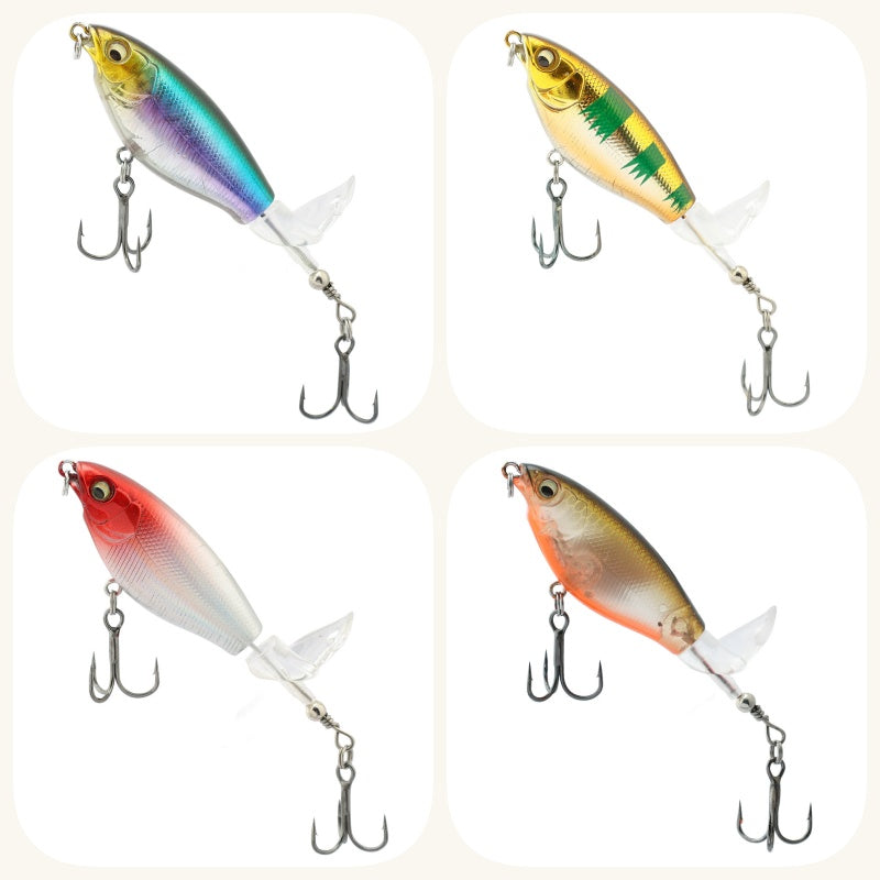 Bionic Fishing Lure Set with 3 Hooks & 360° Propeller Blade