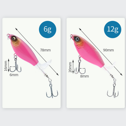 Bionic Fishing Lure Set with 3 Hooks & 360° Propeller Blade