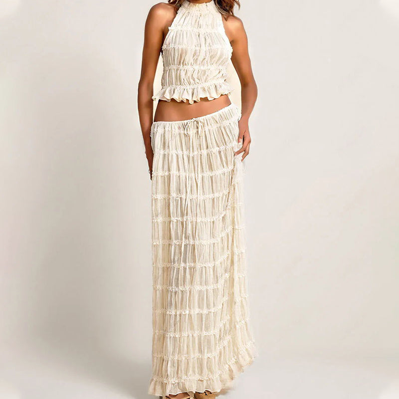 🎊2025 NEW MODELES🎊  sexy backless tank top long skirt suit