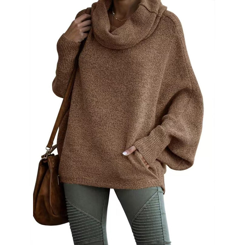 🍂Autumn Warm Turtleneck Sweater 50% OFF 🍂Women's Batwing Cowl Neck Sweater with Pocket