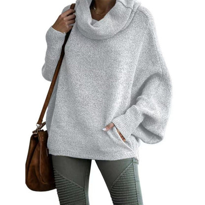 🍂Autumn Warm Turtleneck Sweater 50% OFF 🍂Women's Batwing Cowl Neck Sweater with Pocket