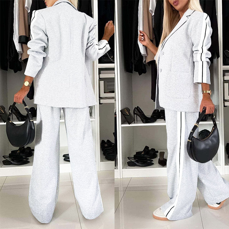 Women's 2-piece casual blazer and sweatpants set