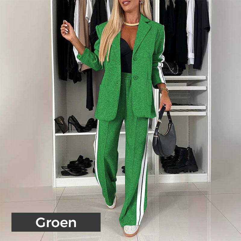 Women's 2-piece casual blazer and sweatpants set