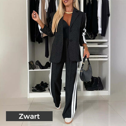 Women's 2-piece casual blazer and sweatpants set