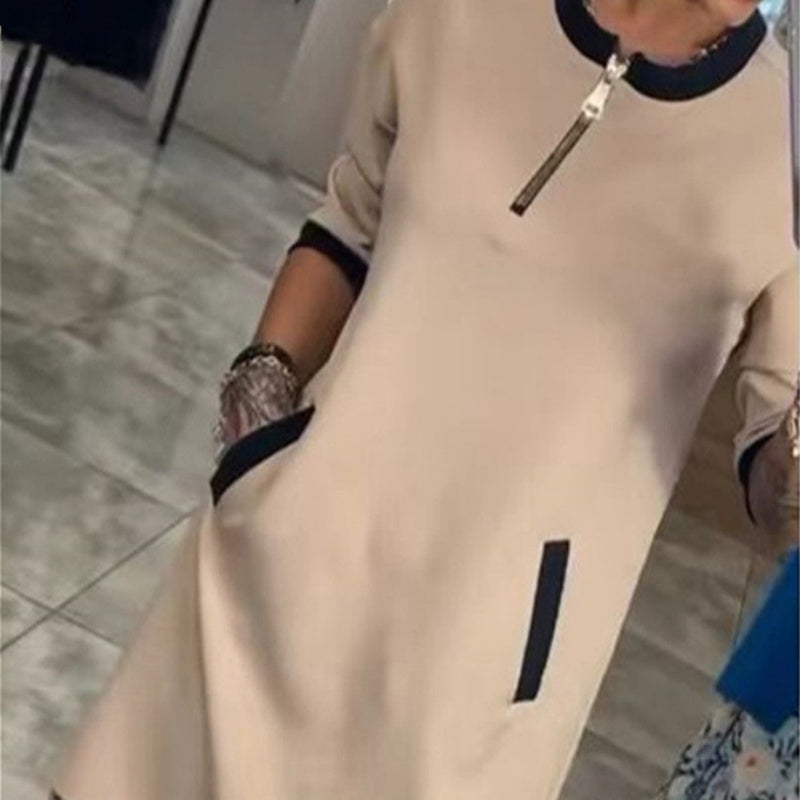 Women’s Trendy Casual V Neck 3/4 Sleeve Dress