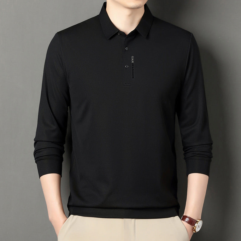 🔥🔥Men's Solid Long Sleeve T-Shirt with Lapel