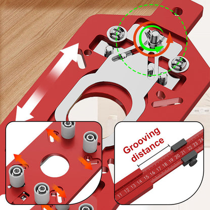 🌟 Multi-Function Aluminum Router Base: 3-in-1 Solution for Trimming, Rounding, and Grooving! ✂️🔧✨