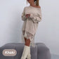 🍂Fall Hot Sale🌸Lace Trim Split Loose Fit Mid-Length Sweatshirt