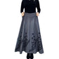 Women’s Elegant High-Waist A-Line Faux Wool Skirt