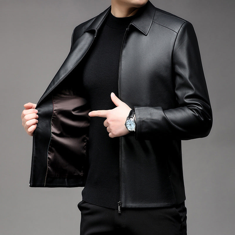 ❄️Winter Specials❄️Men's Casual Business Lapel PU Leather Jacket