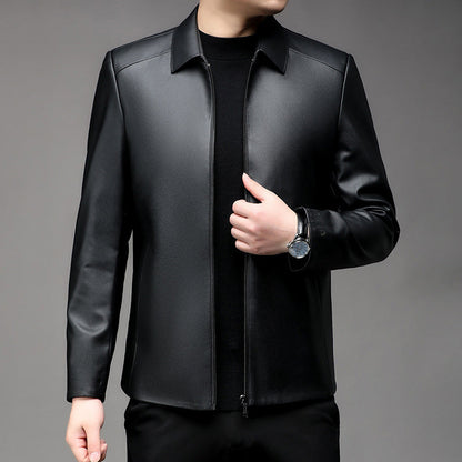 ❄️Winter Specials❄️Men's Casual Business Lapel PU Leather Jacket