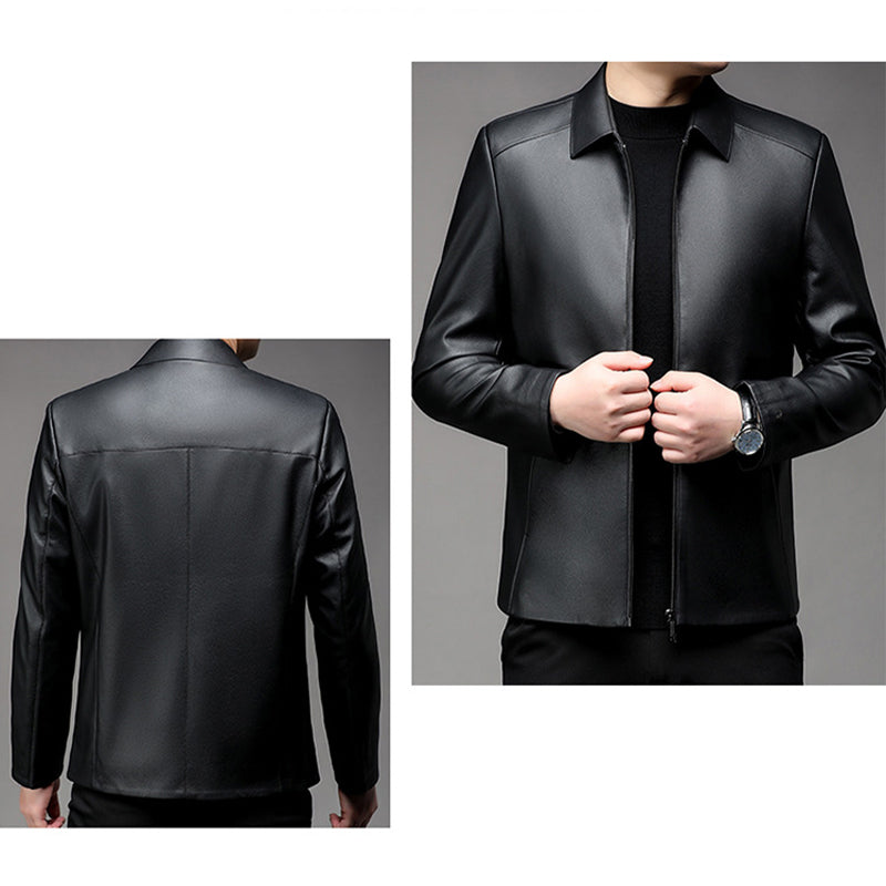 ❄️Winter Specials❄️Men's Casual Business Lapel PU Leather Jacket