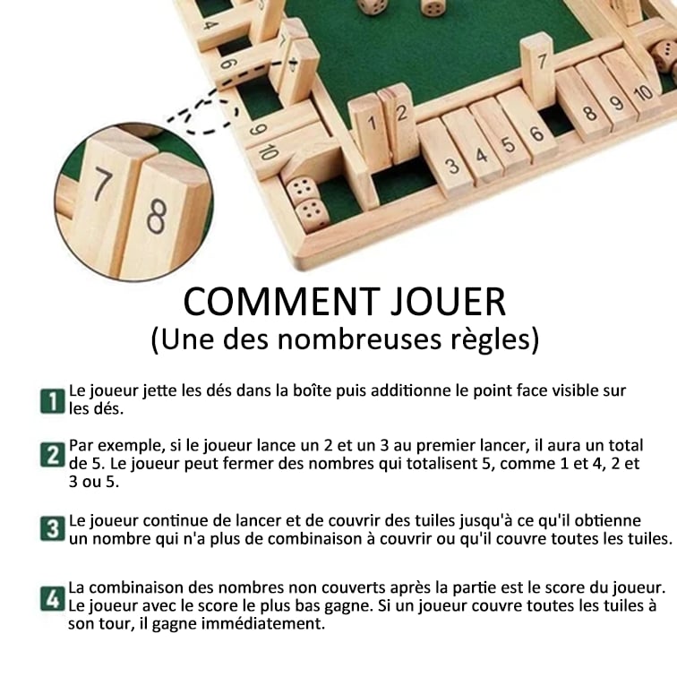 🎉FUN FAMILY GAMES - Shut The Box Board Game