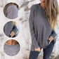 Women's Solid Round Neck Long Sleeve Tops