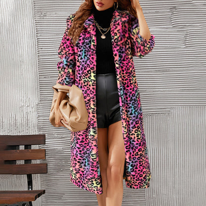 ❄️Winter Specials❄️ Women's Warm Leopard Print Faux Fur Coat