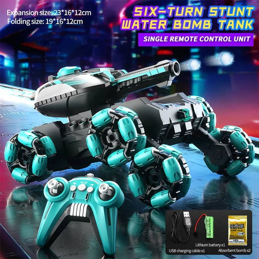 💥Remote Control Six-Wheel Tank - Transformable for Battle🏎️