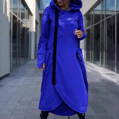 🎅Christmas 50% off sale💥Fashion Deep Pocket Irregular Hem Hooded Coat